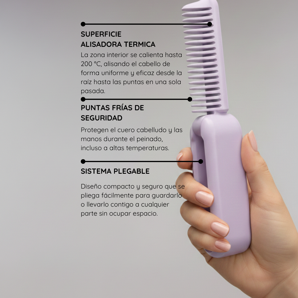 Cepillo Alisador Portátil Plegable